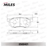 Тормозные колодки дисковые, комплект MILES E500421 4 KSHU 1436967991 - Изображение 2