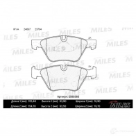 Тормозные колодки дисковые, комплект MILES E500385 1436967971 VIR9 MUO - Изображение 2