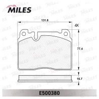 Тормозные колодки дисковые, комплект MILES 1436967969 E500380 6 MYQ73U - Изображение 2
