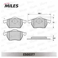 Тормозные колодки дисковые, комплект MILES 0EM 99 E500377 1436967967 - Изображение 2