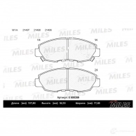 Тормозные колодки дисковые, комплект MILES E500359 1436967954 ZU2Y I - Изображение 2