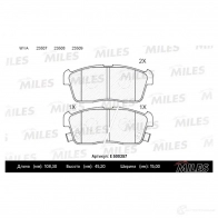 Тормозные колодки дисковые, комплект MILES 1436967952 FU 1VBZN E500357 - Изображение 2