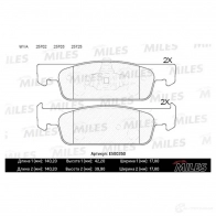 Тормозные колодки дисковые, комплект MILES 1436967948 M5VKK 5 E500350 - Изображение 2