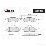Тормозные колодки дисковые, комплект MILES 1436967943 9N APO E500322 - Изображение 2
