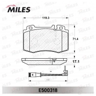 Тормозные колодки дисковые, комплект MILES E500318 1436967941 W5 CZDUJ - Изображение 2