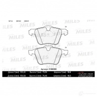Тормозные колодки дисковые, комплект MILES 6JDH I5Y 1436967932 E500305 - Изображение 2
