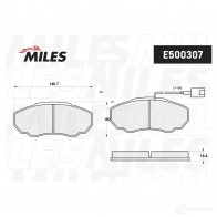 Тормозные колодки дисковые, комплект MILES E500307 15 6HGU 1436967933 - Изображение 2