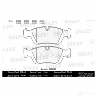 Тормозные колодки дисковые, комплект MILES H35X U 1436967929 E500301 - Изображение 2