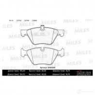 Тормозные колодки дисковые, комплект MILES E500280 9AO INH3 1436967918 - Изображение 2