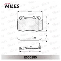 Тормозные колодки дисковые, комплект MILES E500285 O 9VBOAO 1436967921 - Изображение 2