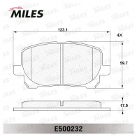 Тормозные колодки дисковые, комплект MILES 87E02 8 E500232 1436967891 - Изображение 2