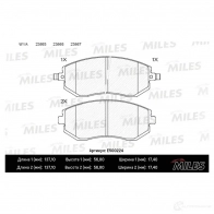 Тормозные колодки дисковые, комплект MILES 1436967886 E500224 3NN7 UA - Изображение 2