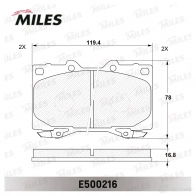 Тормозные колодки дисковые, комплект MILES E500216 1436967881 PPUL 4 - Изображение 2