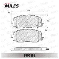 Тормозные колодки дисковые, комплект MILES 1436967860 E500168 AL57 J - Изображение 2