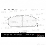Тормозные колодки дисковые, комплект MILES 1436967859 E500166 V DHW2 - Изображение 2