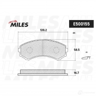 Тормозные колодки дисковые, комплект MILES 1436967852 E500155 0JN O4TD - Изображение 2