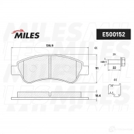Тормозные колодки дисковые, комплект MILES E500152 I JNKXT0 1436967850 - Изображение 2