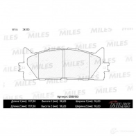 Тормозные колодки дисковые, комплект MILES J32 W6 1436967835 E500133 - Изображение 2