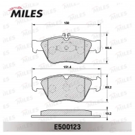Тормозные колодки дисковые, комплект MILES E500123 1436967828 Y 6ZAC2 - Изображение 2