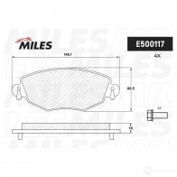 Тормозные колодки дисковые, комплект MILES T36 L5P E500117 1436967825 - Изображение 2