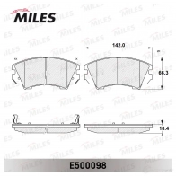Тормозные колодки дисковые, комплект MILES E500098 87NR 7NC 1436967814 - Изображение 2