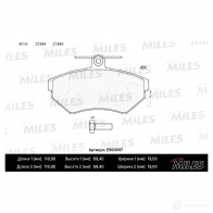 Тормозные колодки дисковые, комплект MILES 1436967813 Q2 SZW E500097 - Изображение 2