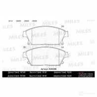Тормозные колодки дисковые, комплект MILES E500096 5DU09Q I 1436967812 - Изображение 2