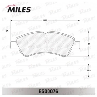 Тормозные колодки дисковые, комплект MILES 1436967809 E500076 8V I4A0 - Изображение 2
