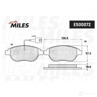 Тормозные колодки дисковые, комплект MILES 1436967807 ID 0VI E500072 - Изображение 2