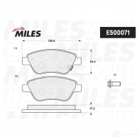 Тормозные колодки дисковые, комплект MILES HEW8 ORN E500071 1436967806 - Изображение 2