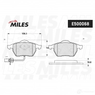 Тормозные колодки дисковые, комплект MILES O78OP Y 1436967804 E500068 - Изображение 2