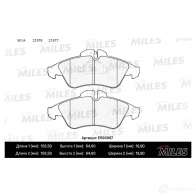 Тормозные колодки дисковые, комплект MILES E500067 8WIB6 V 1436967803 - Изображение 2