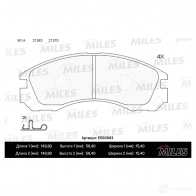 Тормозные колодки дисковые, комплект MILES D5L5VI M Mitsubishi Outlander E500063