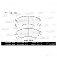 Тормозные колодки дисковые, комплект MILES 1436967791 E500047 4DJL PP - Изображение 2