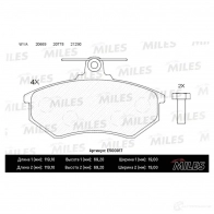 Тормозные колодки дисковые, комплект MILES E500017 1436967773 OV1 W12 - Изображение 2