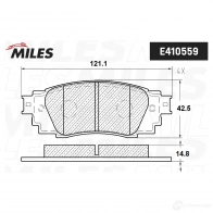 Тормозные колодки дисковые, комплект MILES 1436967763 E410559 E4N R9 - Изображение 2