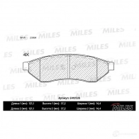 Тормозные колодки дисковые, комплект MILES E410538 1436967758 Z1KNRH Y - Изображение 2