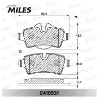 Тормозные колодки дисковые, комплект MILES X4RG 7JO 1436967757 E410531 - Изображение 2