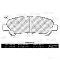 Тормозные колодки дисковые, комплект MILES EPIWPK B E410522 1436967754 - Изображение 2