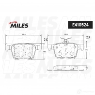 Тормозные колодки дисковые, комплект MILES 1436967755 E410524 Z5 SI2M - Изображение 2