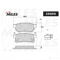 Тормозные колодки дисковые, комплект MILES WF9ZO J E410516 1436967752 - Изображение 2