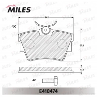 Тормозные колодки дисковые, комплект MILES 1420605000 E410474 JDV YS - Изображение 2
