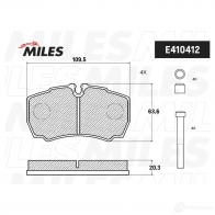 Тормозные колодки дисковые, комплект MILES O ACRJ08 E410412 1436967743 - Изображение 2