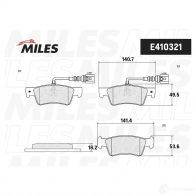 Тормозные колодки дисковые, комплект MILES E410321 1420605114 EJV6 36F - Изображение 2