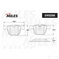 Тормозные колодки дисковые, комплект MILES 1420603491 41 HIL E410266 - Изображение 2