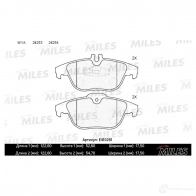 Тормозные колодки дисковые, комплект MILES AUP XQ E410261 1420604955