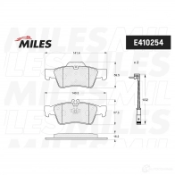 Тормозные колодки дисковые, комплект MILES L5TTO R E410254 1420604968 - Изображение 2