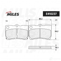 Тормозные колодки дисковые, комплект MILES E410237 1420604914 T9CU VN - Изображение 2