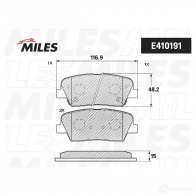 Тормозные колодки дисковые, комплект MILES 1420604885 2TCT J E410191 - Изображение 2
