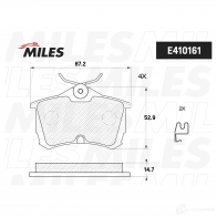 Тормозные колодки дисковые, комплект MILES KBG L6 1420604587 E410161 - Изображение 2